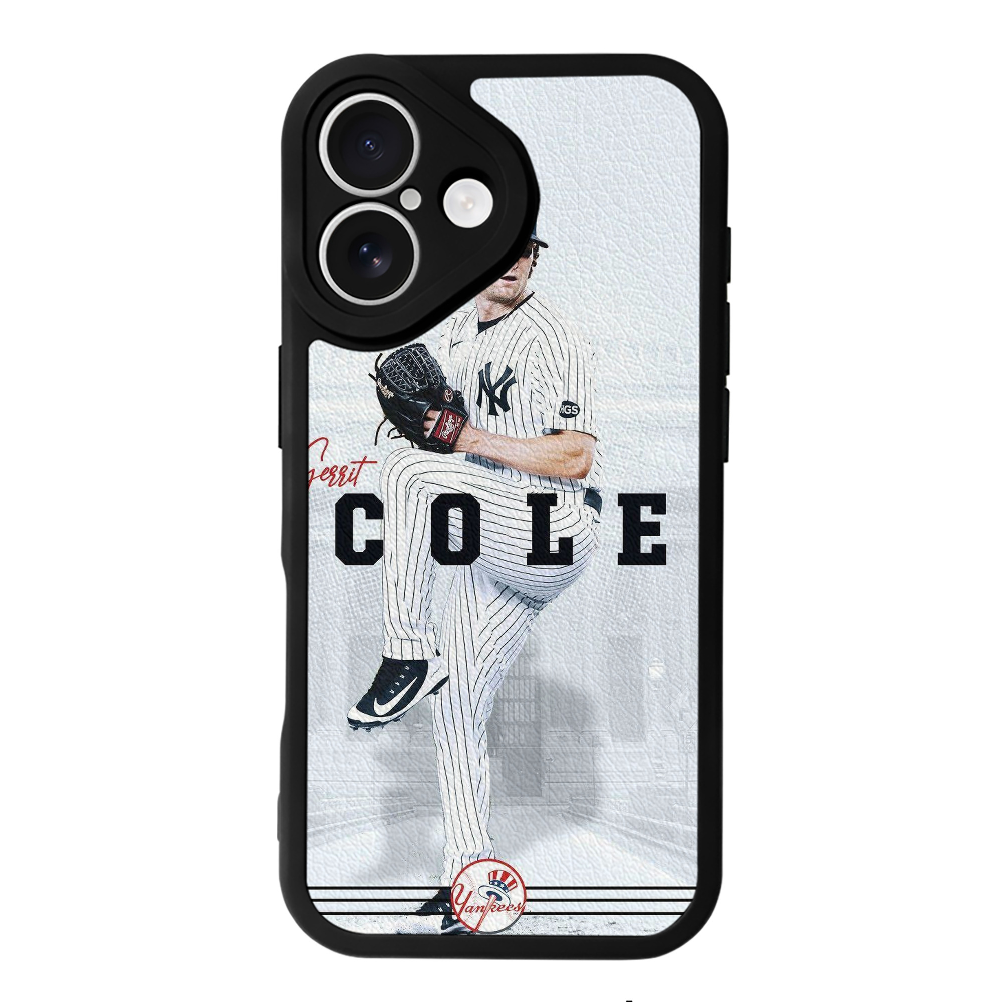 Gerrit Cole 24 IPhone 16 Silicone Leather Case – UV Print, Lambskin Texture – Perfect Fit, Wireless Charging Compatible, Scratch Resistant, Precise Cutouts – Stylish Protection For IPhone 16